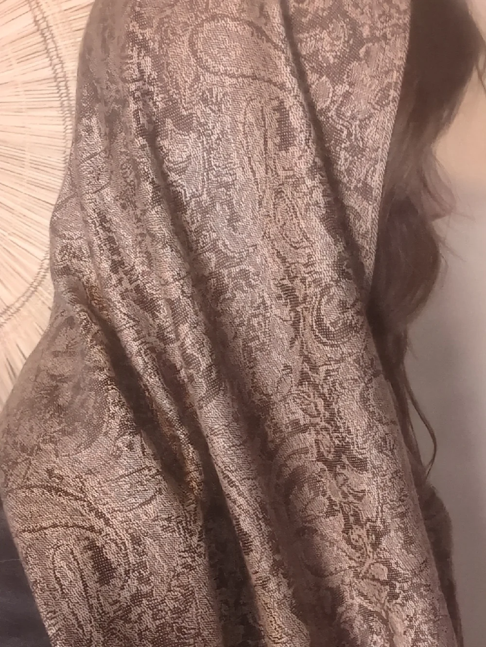Versatile Brown Paisley Hair Scarf Wrap